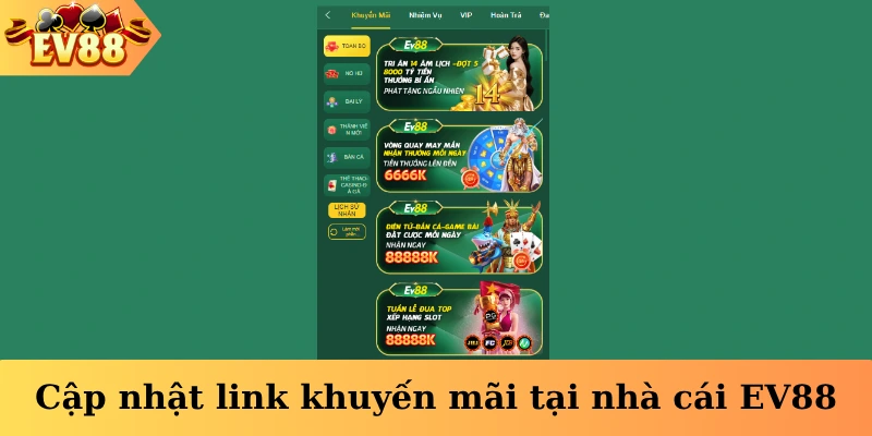 Link nhận khuyến mãi nhà cái EV88vip